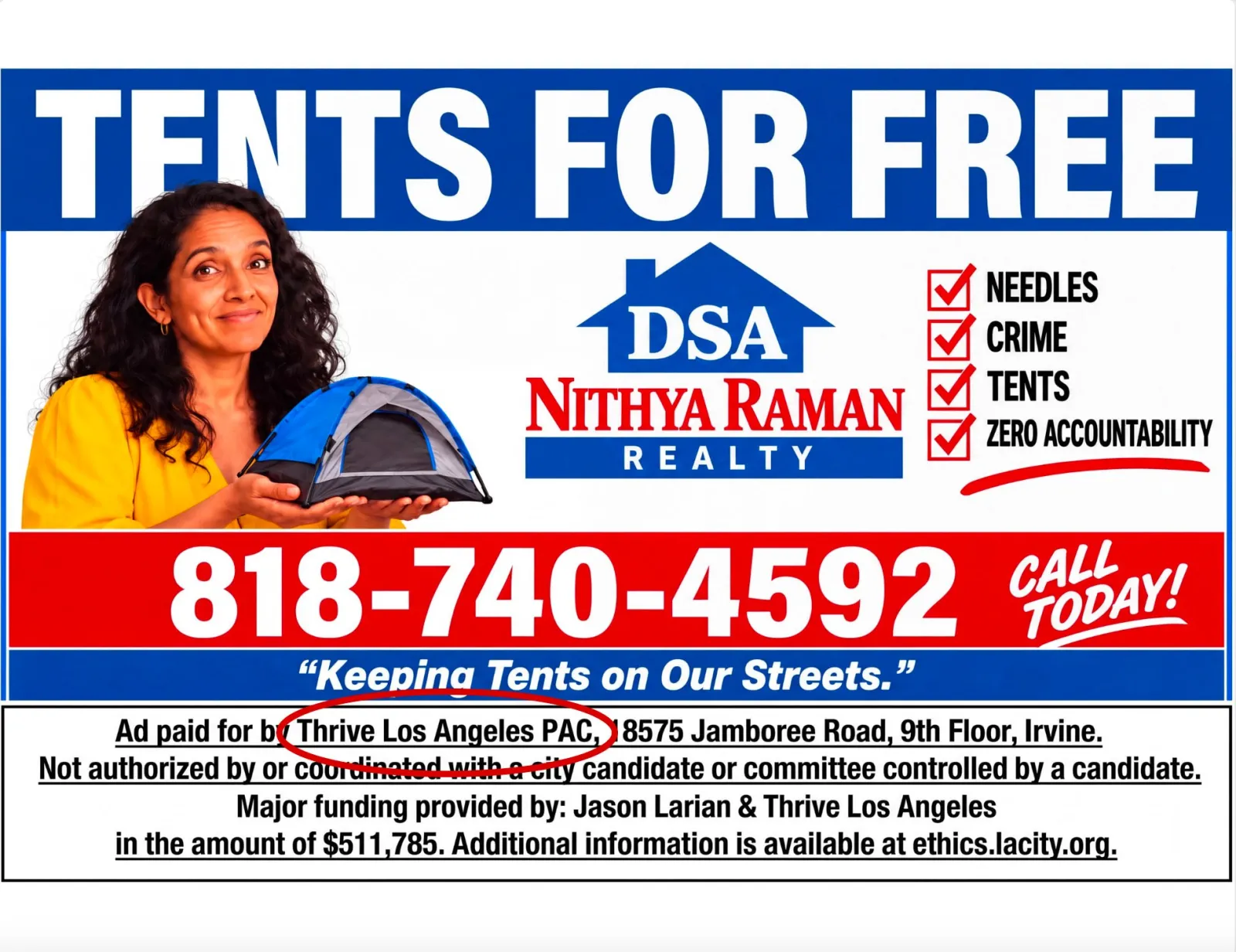 Nithya Raman Campaign Files Ethics Complaint Over Thrive LA 'Poop Zone' Ads