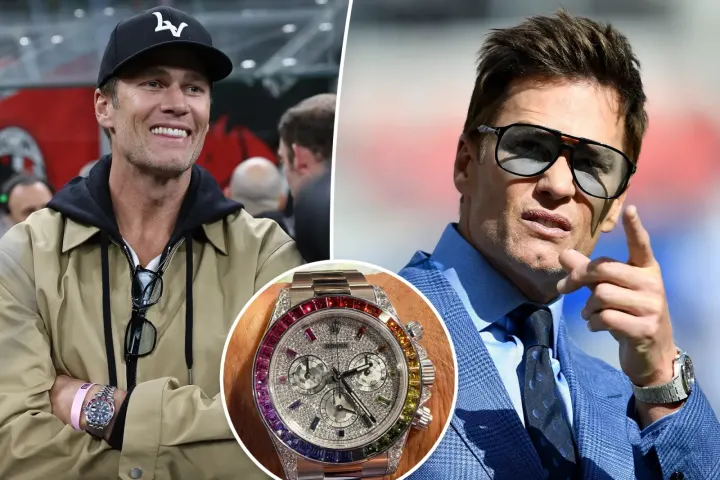 Tom Brady Displays $500K Rainbow Rolex at Lions-Packers Game
